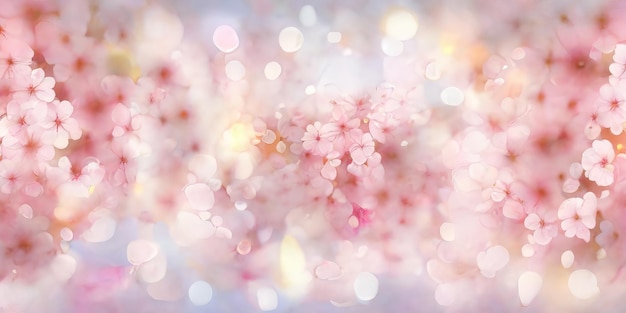 Fundo de pétalas de sakura rosa suave padrão floral pastel flores delicadas generativa AI