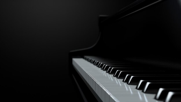 fundo de piano preto com espaço de cópia