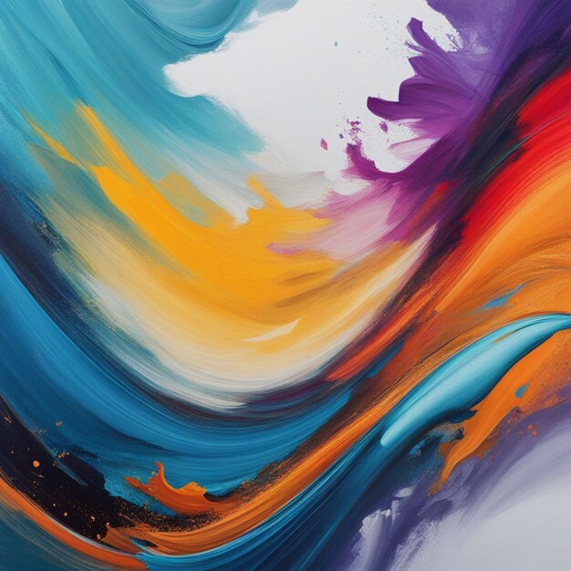 fundo de pintura acrílica colorida pintura a óleo desenhada à mão fundo de arte abstrata