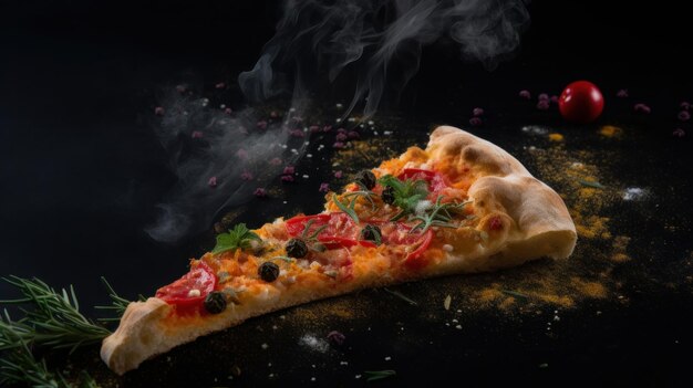 Fundo de pizza quente Ilustração AI Generative
