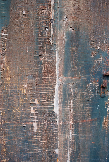 Fundo de placa de madeira pintada enferrujada velha