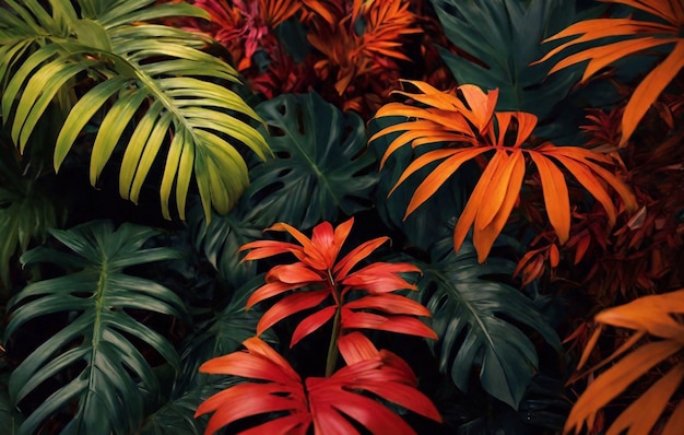Foto fundo de planta com folhas de palmeira