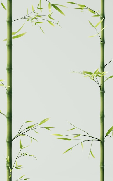 Foto fundo de planta de bambu natural verde renderização 3d