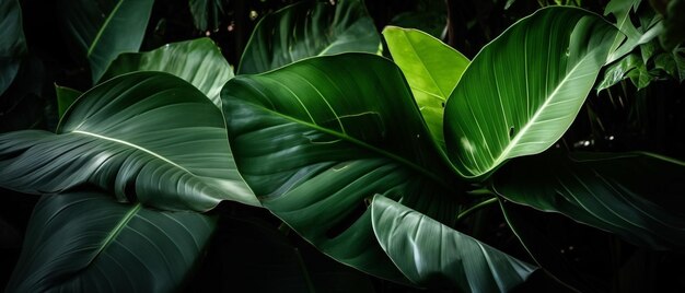 Fundo de planta tropical com folhas verdes