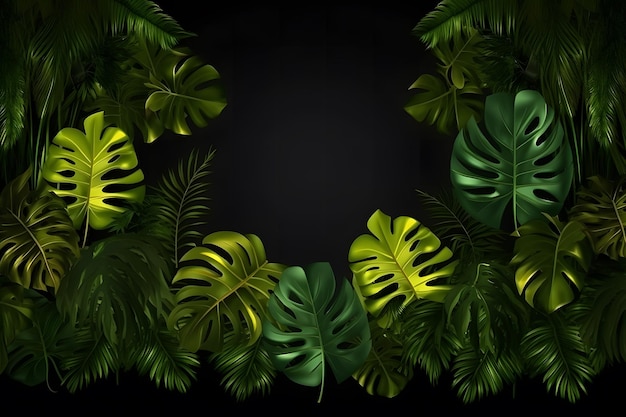 Fundo de plantas tropicais Rede neural gerada por IA