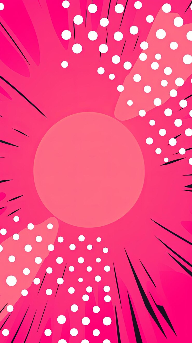 Foto fundo de pop art rosa em estilo cômico retro com pontos de meio tom ilustração vetorial do fundo com