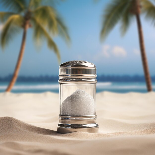 fundo de praia de recipiente de sal