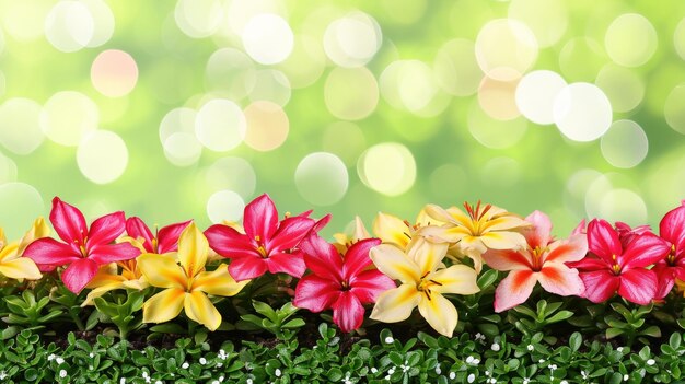 Foto fundo de primavera flores tropicais de primavera em um jardim ensolarado