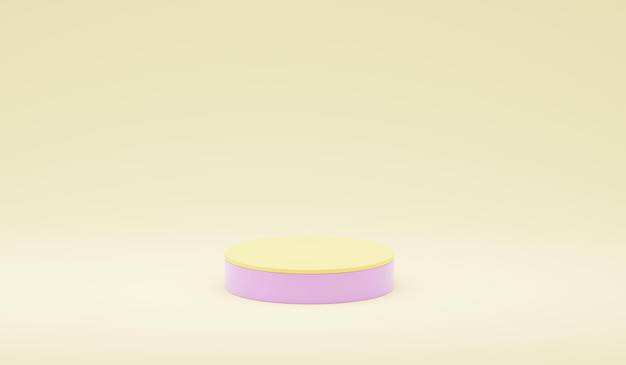 Fundo de produto de pódio de renderização 3d bonito pastel