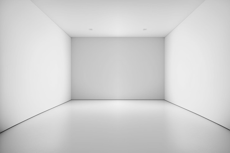 Foto fundo de quarto interior branco em branco canto de paredes brancas vazias e piso de madeira branco renderização em 3d contemporâneo