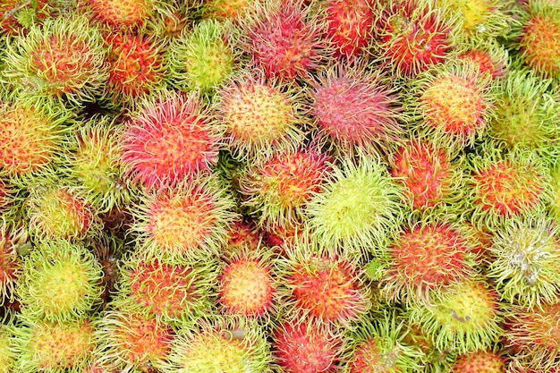 Fundo de rambutan no mercado