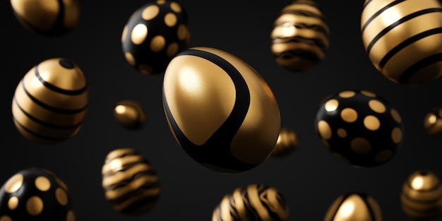 Fundo de renderização 3d de ovo de páscoa caindo