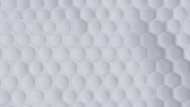 Fundo de renderização 3d hexágono branco