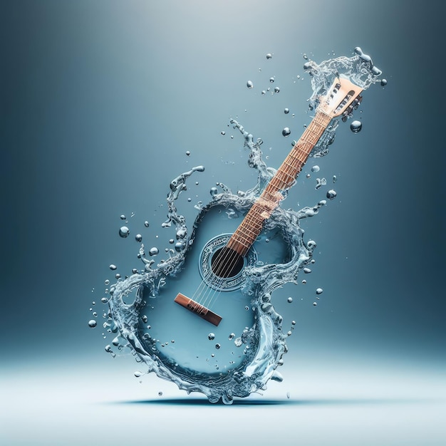 Fundo de respingos de guitarra e água para mídias sociais