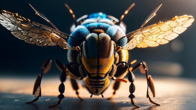 Fundo de robô de abelha de mel Generative AI
