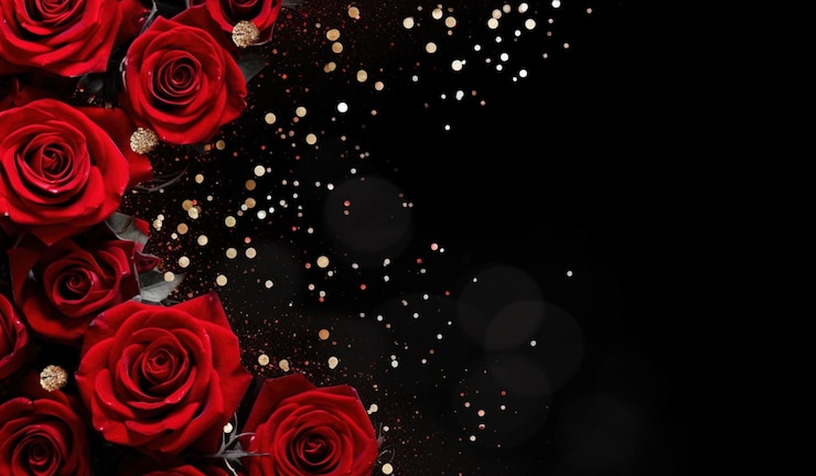 Fundo de Rosas de Luxo com Espaço para Copiar