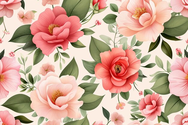 Fundo de rosas pintados à mão