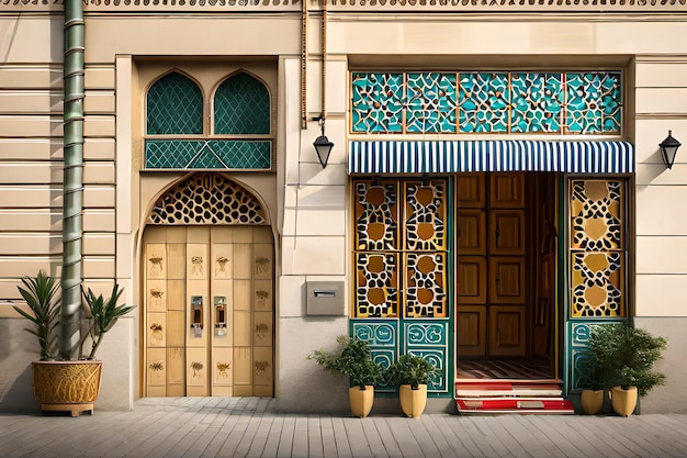 fundo de rua árabe características arquitetônicas islâmicas para design de jogo