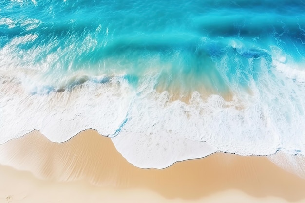 Fundo de rupturas oceânicas claras na costa Vista aérea