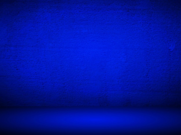 Fundo de sala de estúdio azul suave abstrato usado para modelo de banner de exibição de produto