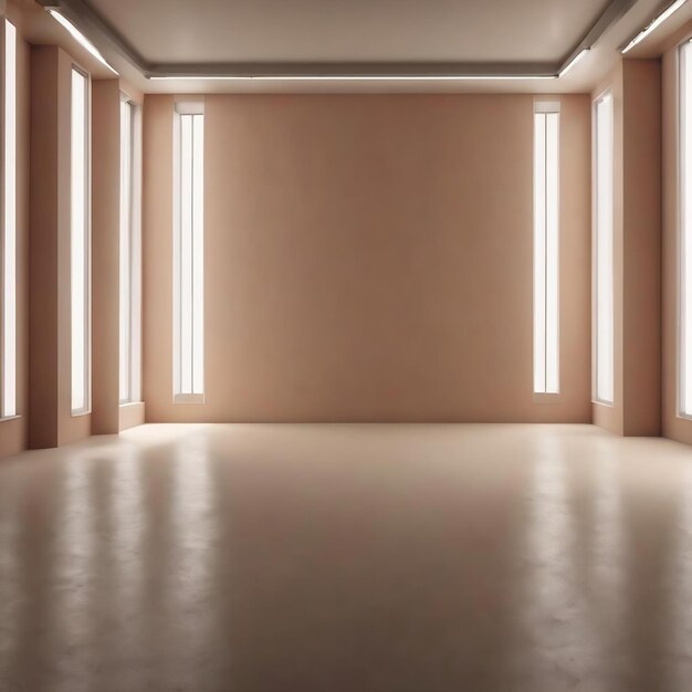 Foto fundo de sala de estúdio vazio 3d com luz da janela para exibição do produto