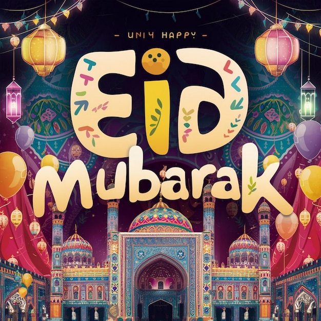 Fundo de saudação da mesquita do festival de Eid mubarak