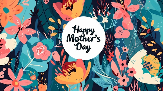 Fundo de saudação para o Dia da Mãe com flores
