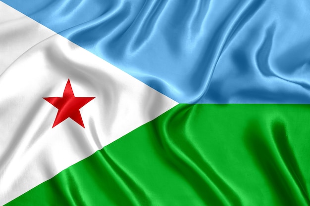 Fundo de seda com bandeira de Djibouti