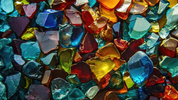 Fundo de seixos de vidro multicoloridos