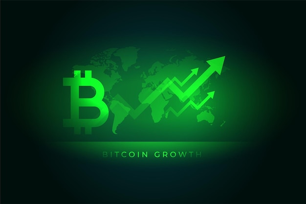 Foto fundo de seta verde de crescimento de bitcoin
