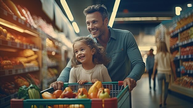 Foto fundo de supermercado de cliente de compras