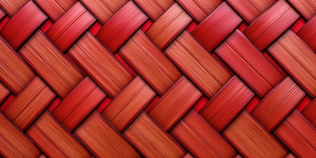 Fundo de tecelagem de cesta de madeira de vime vermelho AI gerado