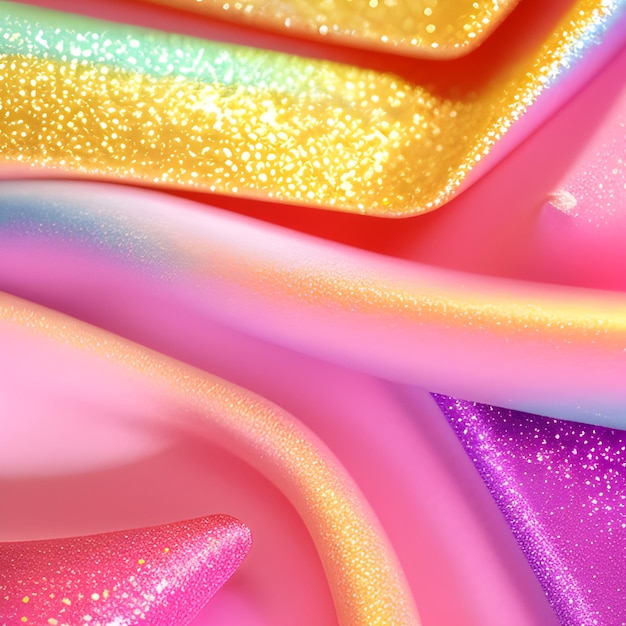 Foto fundo de tecido de seda com texturas de arco-íris brilhantes