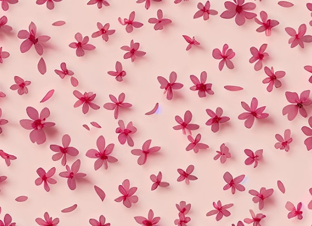 Foto fundo de tecido floral sem costura com pétalas de flores de cerejeira florescendo para meninas