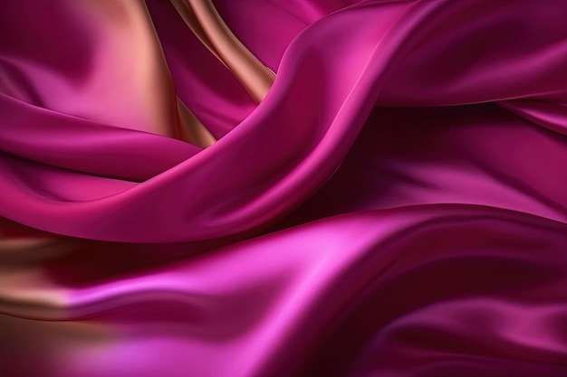 Fundo de tecido magenta de textura acetinada Cenário de seda Generative AI