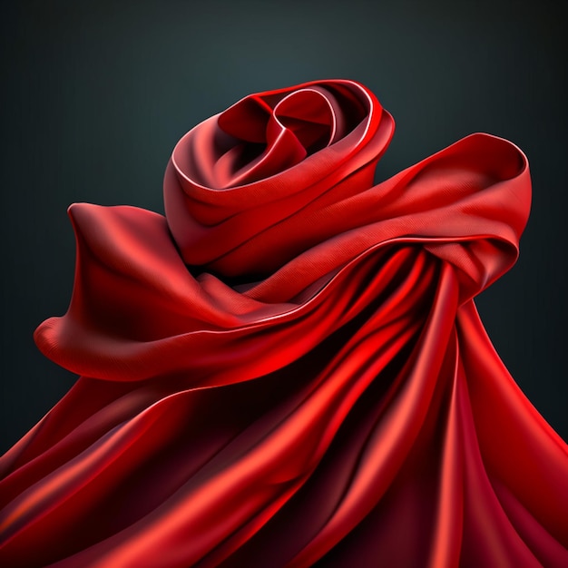 fundo de tecido vermelho amassado dobras têxteis 3d