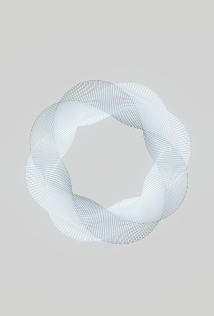 Fundo de tecnologia abstrato de forma de néon brilhante geométrico processual branco minimalista renderização 3d Curvas de néon na forma de formas geométricasUltra Wide Abstract Colorful 3D Background