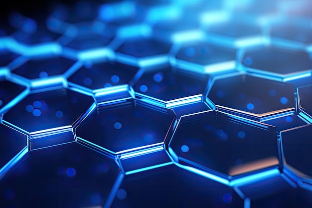 Fundo de tecnologia azul hexagonal abstrato