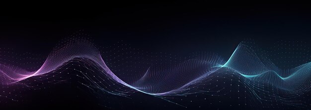 Fundo de tecnologia de rede de Internet com conceito de tecnologia de visualização de dados de ondas digitais azuis