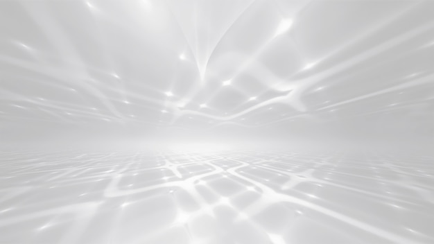 Fundo de tecnologia futurista abstrata branca com horizonte fractal