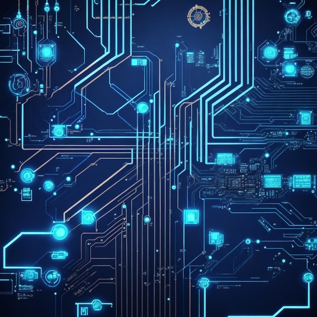 fundo de tecnologia global de vetor com diagrama de circuito