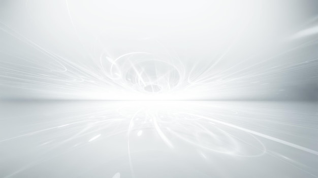 Fundo de tecnologia moderna abstrata com horizonte fractal branco