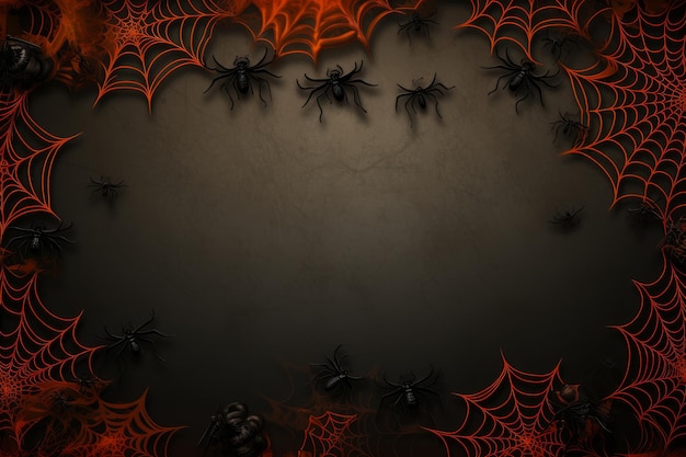 Fundo de teia de aranha com área em branco para os seus convites de Halloween
