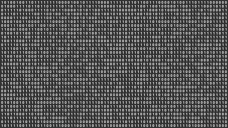 Foto fundo de tela de dados binários digitais aleatórios, ilustração de tecnologia de código de programação de computador futurista abstrata