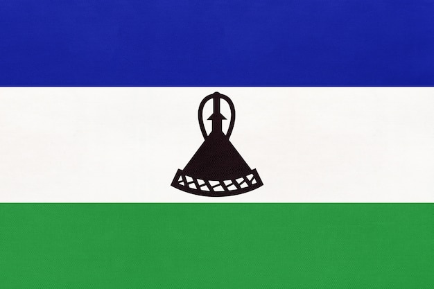 Fundo de têxteis do Reino Lesoto tecido nacional bandeira Símbolo do país africano do mundo.