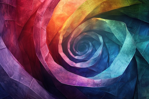 Fundo de textura colorido abstrato em cores brilhantes em espiral em direção ao centro