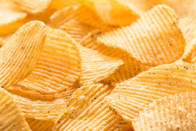 Fundo de textura de batatas fritas. Padrão de batatas