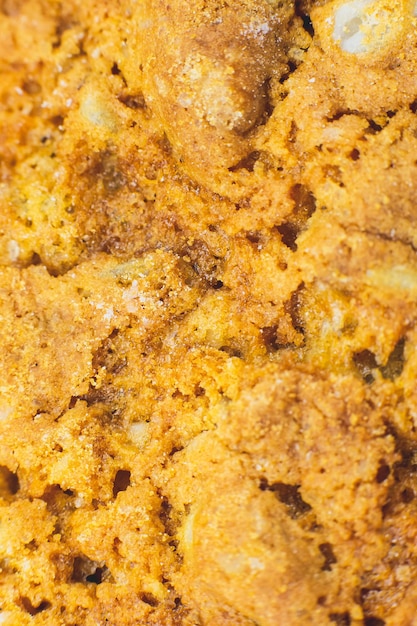 Fundo de textura de biscoitos assados Conceito de padaria Pão Feche a foto macro Belo papel de parede natural