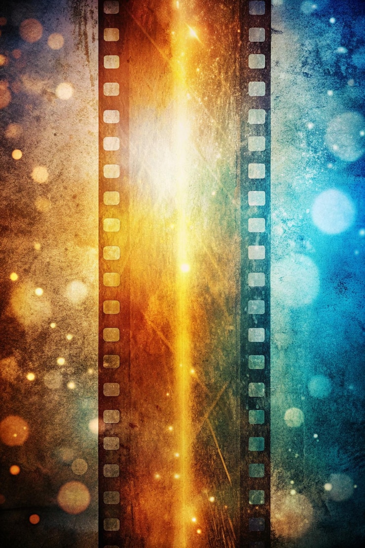 Foto fundo de textura de filme abstrato com poeira de grãos e fuga de luz
