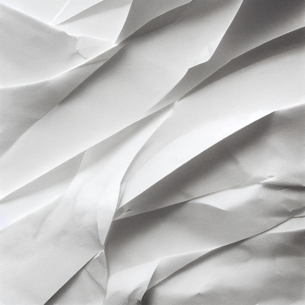 Fundo de textura de folha de papel amassado branco